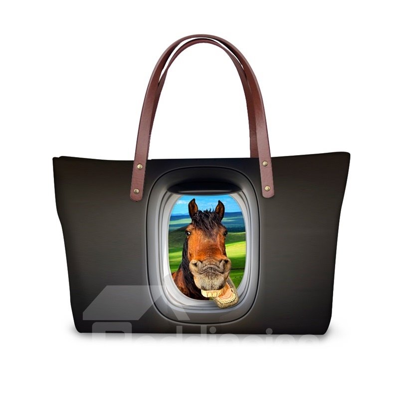 Divertida casa humorística impermeable resistente impreso en 3D para mujeres y niñas bolsos de hombro