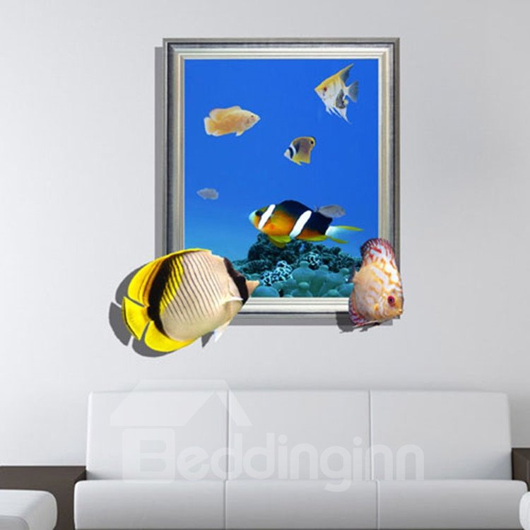 Elegant Creative 3D Underwater World Design Wall Sticker