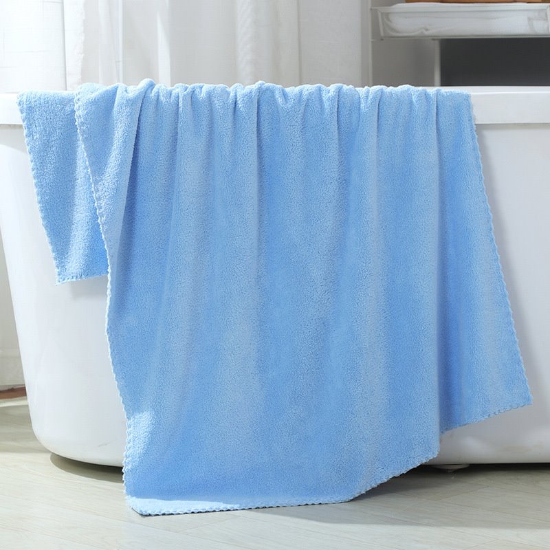 Coral Fleece Thick Rectangular Plain Towel Plain Highly Absorbent Quick-Dry Soft Large Bath Towel for Men and Women 28*55inch