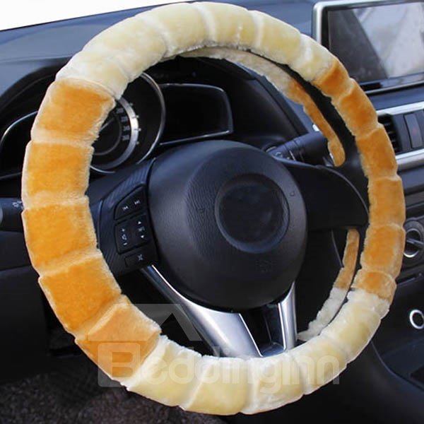 Magic Contrast Color Design High Cost-Effective Universal Plush Car Steering Wheel Cover