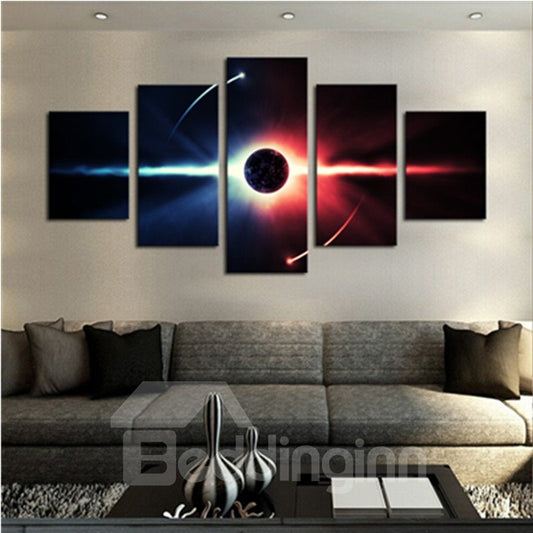 Running Earth 5-Panel Canvas Hung Non-framed Wall Prints