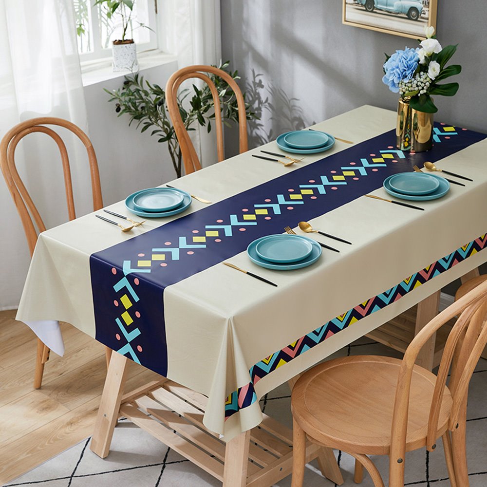 Environmental Protection PVC Material Modern Minimalist Style Waterproof and Stain Resistant No Leakage Very Easy to Clean Tablecloth