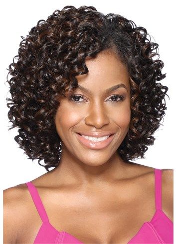 Medium Hairstyle Women's Kinky Curly Synthetic Hair Lace Front Wigs 12 Inches