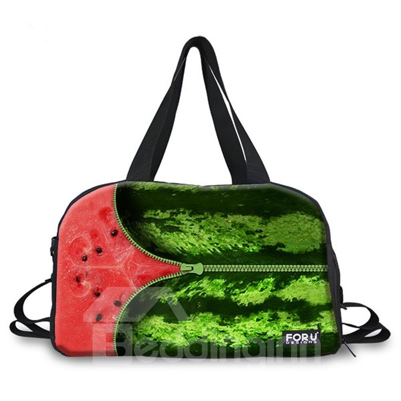 Zipper Watermelon Pattern 3D Painted Travel Bag