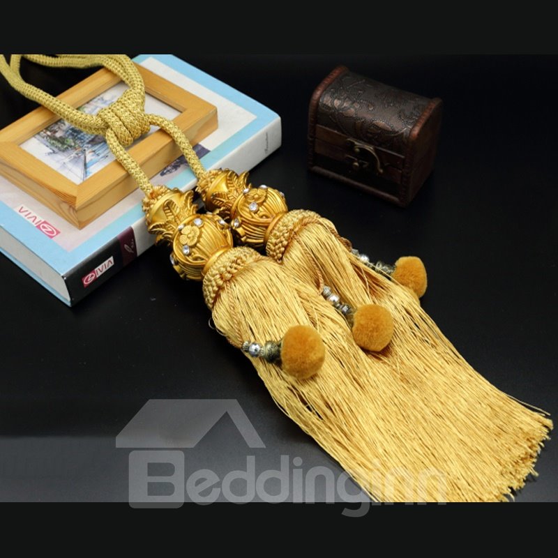 Alzapaños de cortina de cuerda trenzada, alzapaños de rayón, 1 par de borlas