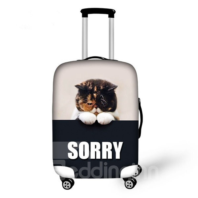 Cute Fat Cat Pattern 3D Painted Luggage Cover