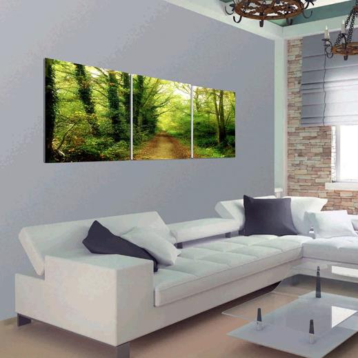 New Arrival Beautiful Path in Forest Print 3-piece Cross Film Wall Art Prints
