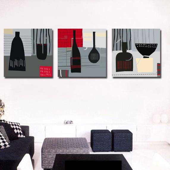 New Arrival Modern Style Abstract Figures Print 3-piece Cross Film Wall Art Prints