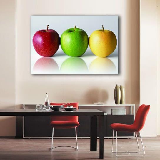 New Arrival Lovely Colorful Apples Print Cross Film Wall Art Prints