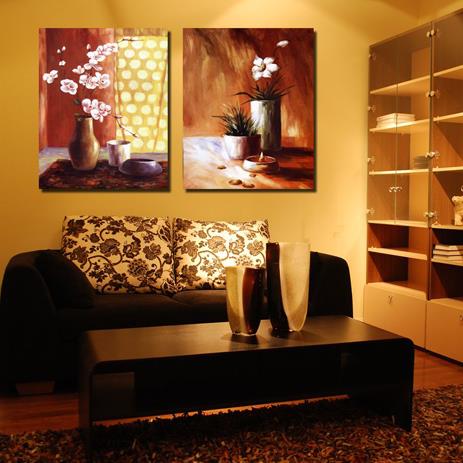 Neuankömmling Schöne weiße Blumen in Vase Gemäldedruck 2-teilig Cross Film Wandkunstdrucke