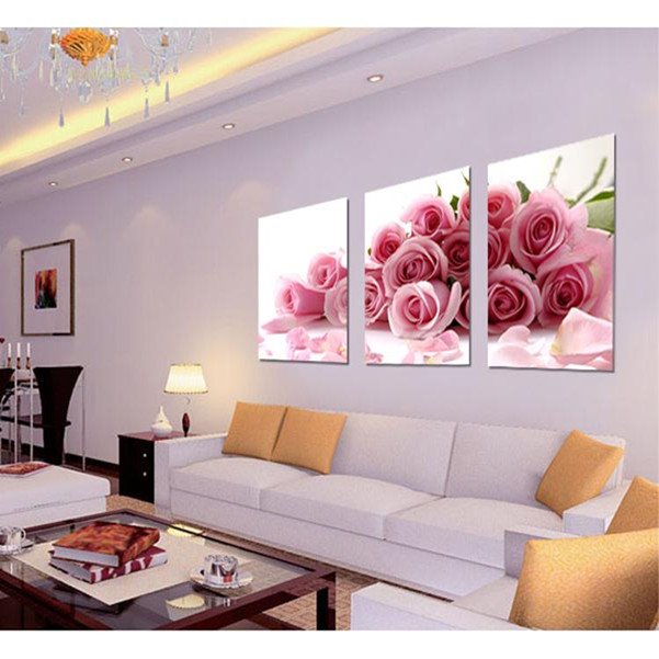 wholesale impresiones de arte de pared de película de rosas rosadas apiladas
