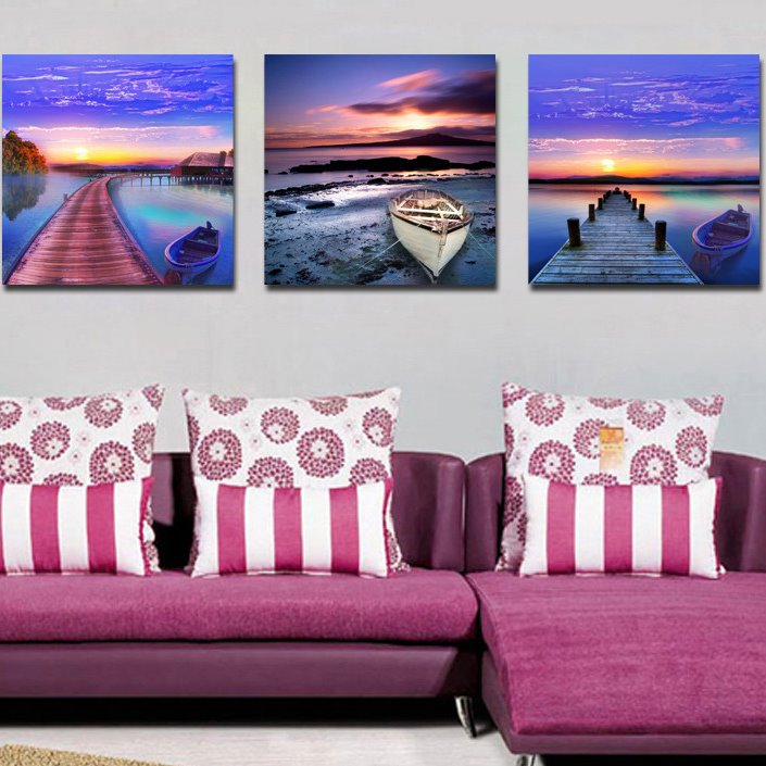 New Arrival Ship Bridge And Colorful Clouds Film Wall Art Prints