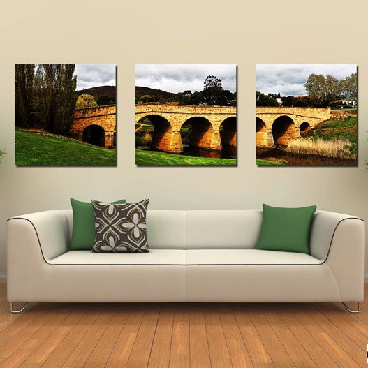 New Arrival Lake Under Bridge And Sky Canvas Wall Prints