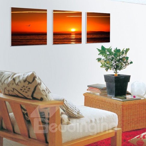 New Arrival Seagull Over The Sea And Sunrise Canvas Wall Prints
