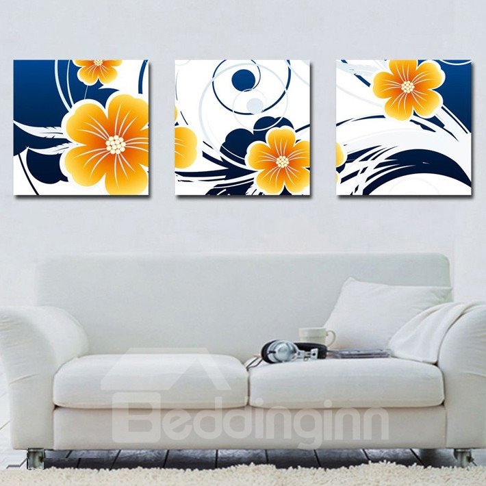 New Arrival Fancy and Elegant Yellow Flowers Canvas Wall Prints