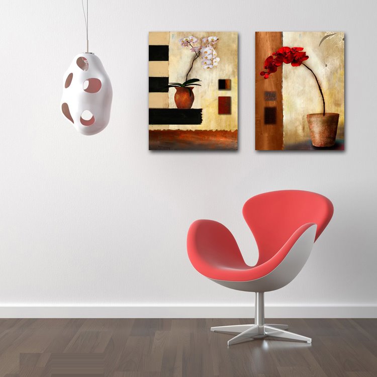 New Arrival Colorful Flowers in The Pot Canvas Wall Prints