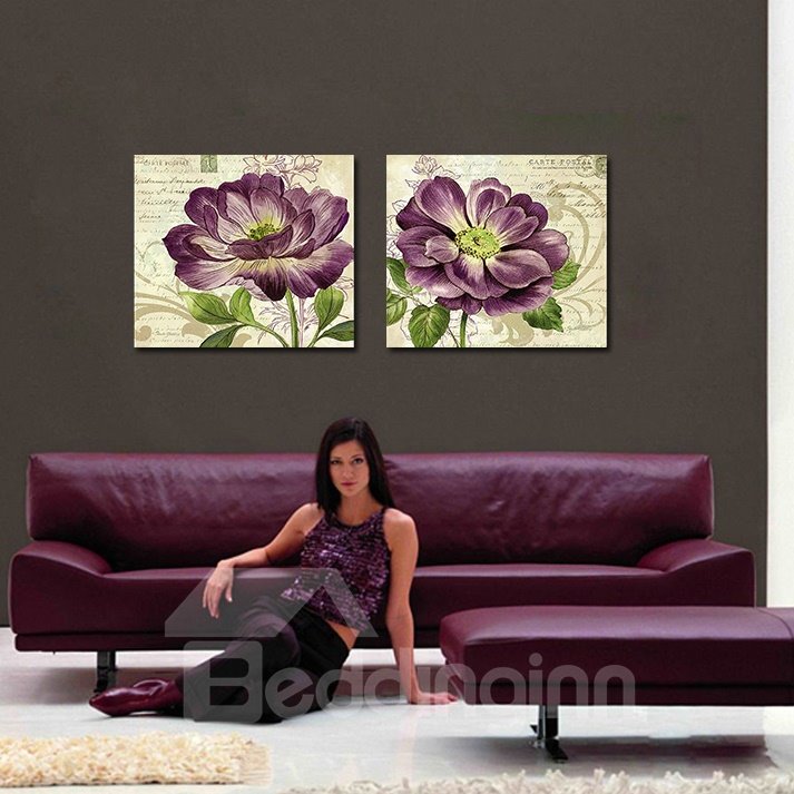 Romantic Purple Floral Print Film Art Wall Prints