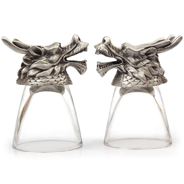 Hochwertige 2-teilige Weingläser mit hübschem Drachenkopf