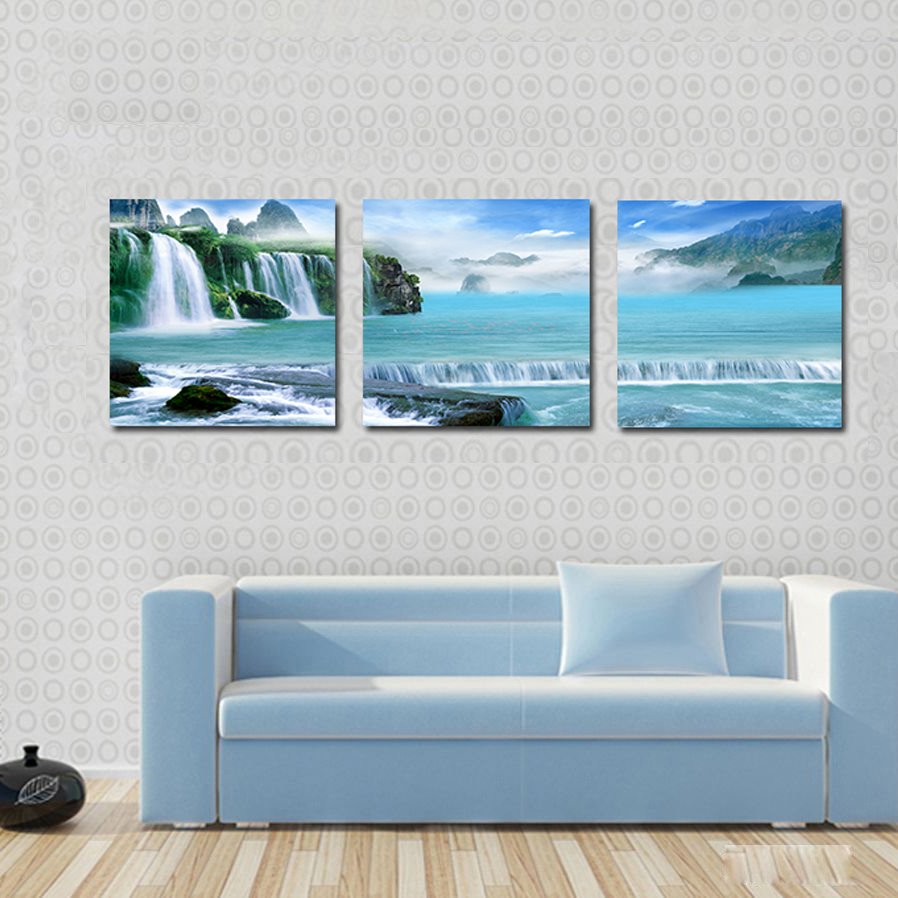 Landscape Scenery 3-Pieces of Crystal Film Art Wall Print