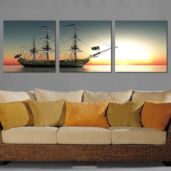 Beautiful Glamourous 3-Pieces of Crystal Film Art Wall Print