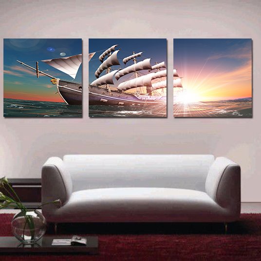 New Arrival Amazing 3-Pieces of Crystal Film Art Wall Print