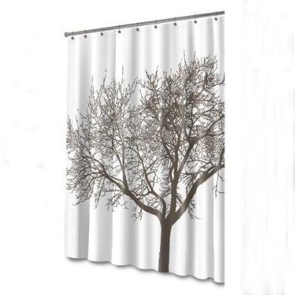 Simple Style Black Tree Printed Polyester 3D Shower Curtain