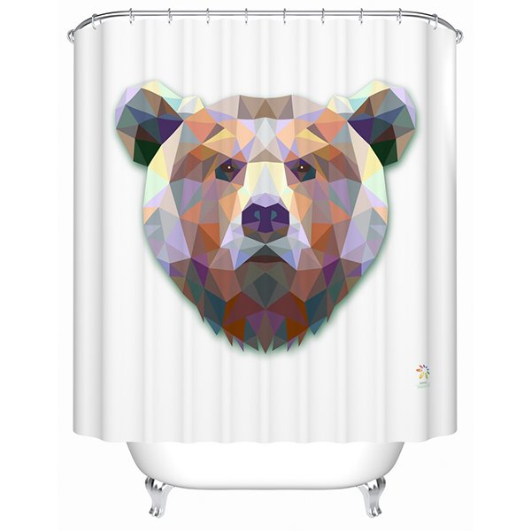 Vivid Gorgeous 3D Prismatic Bear Shower Curtain
