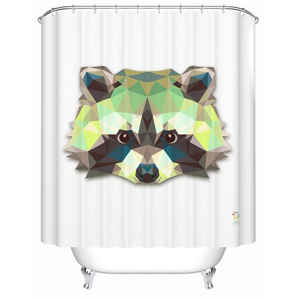 Funny Lifelike 3D Prismatic Raccoon Shower Curtain