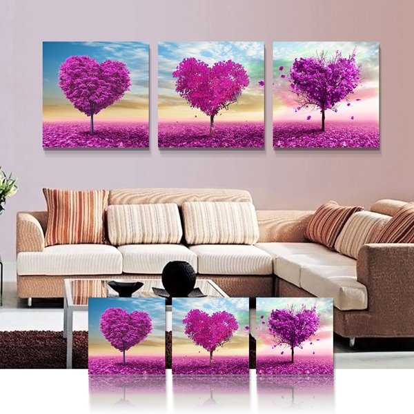 Excellence Flower Tree 3-Pieces of Crystal Film Art Wall Print