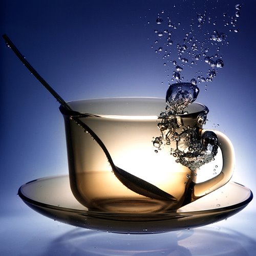 Creative Cup and Water 3-Piece Crystal Film Art Wall Print