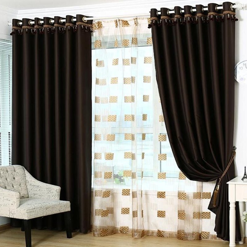 Functional Sunlight Blocking Solid Color Blackout Grommet Top Curtain for Bedroom