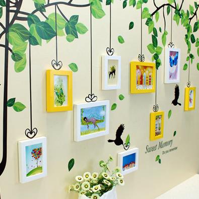 Sweet Memory Tree Wall Photo Frame Set with Wall Stickers