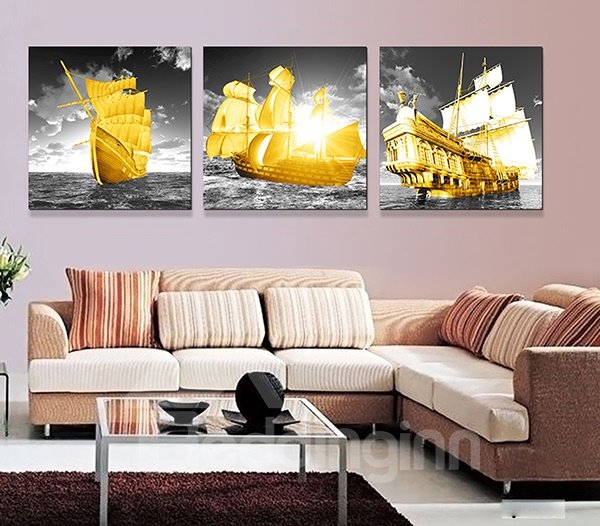 Perfect Plain Sailing 3-Piece Crystal Film Art Wall Print
