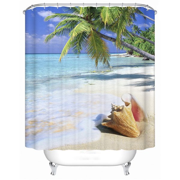 Charming Ocean and Shall Pattern 3D Shower Curtain