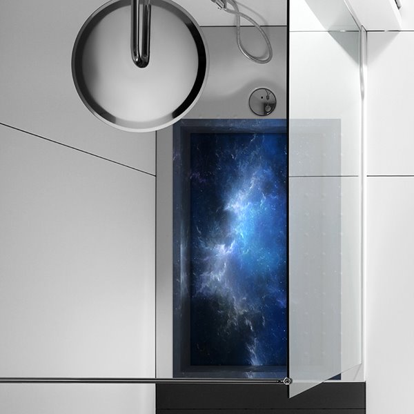 Dark Blue Night Sky Slipping-Preventing Water-Proof Bathroom 3D Floor Sticker