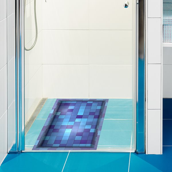 Colorful Mosaic Pattern Slipping-Preventing Water-Proof Bathroom 3D Floor Sticker