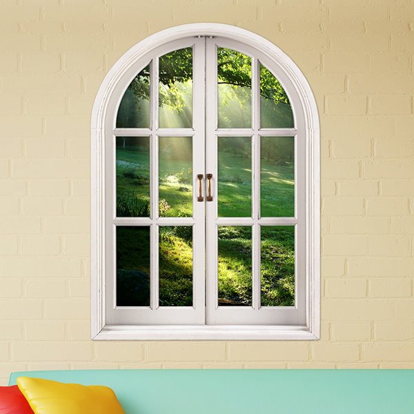 Beautiful Natural Scenery and Green Grassland Window View Removable 3D Wall Stickers