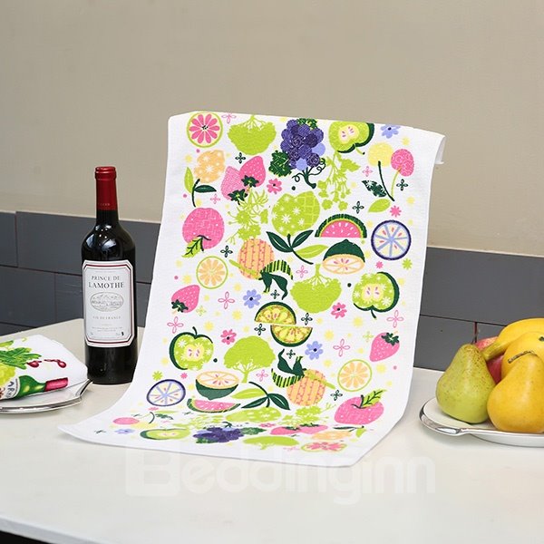 Fresh Concise Fruits Party Printing Ultrafine Fiber Towel