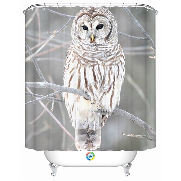 Graceful Lovely Intrepid Owl 3D Shower Curtain
