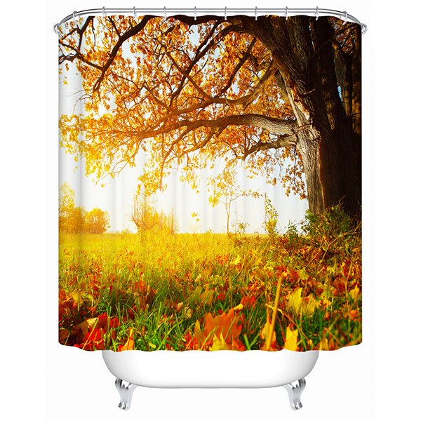 Glamorous Autumn Falling Leaves View 3D Shower Curtain