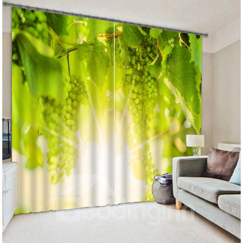 3D Plantation Pattern Energy Saving Polyester Curtain