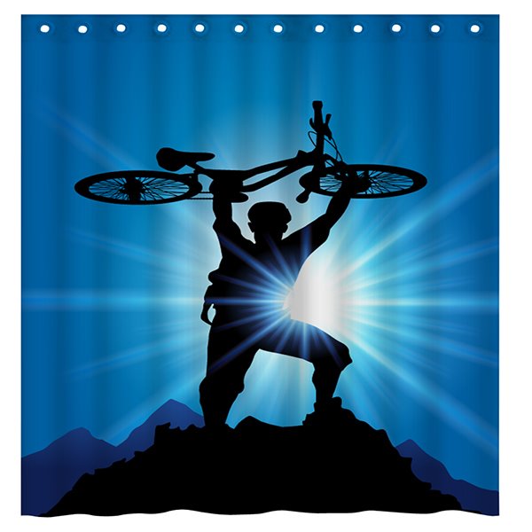 Modern Fashion Man and Bicycle 3D Shower Curtain