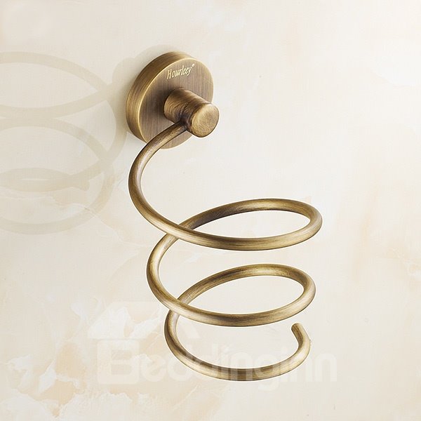 High Class Retro Style 100% Brass Hair Drier Holder