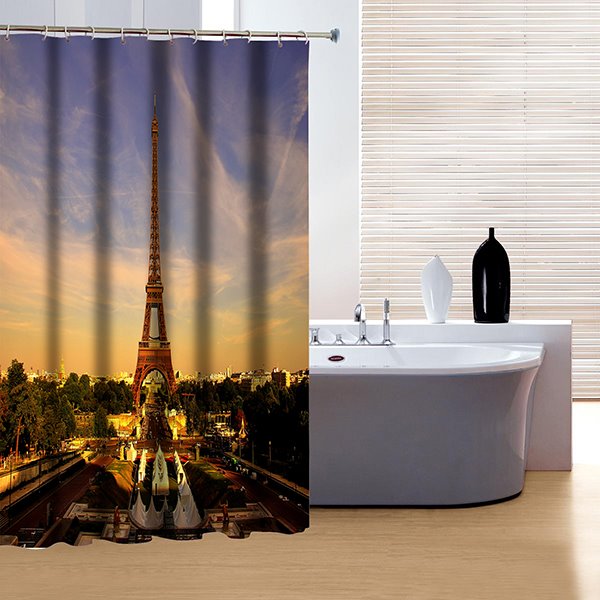 Charming Attractive Eiffel Tower 3D Shower Curtain
