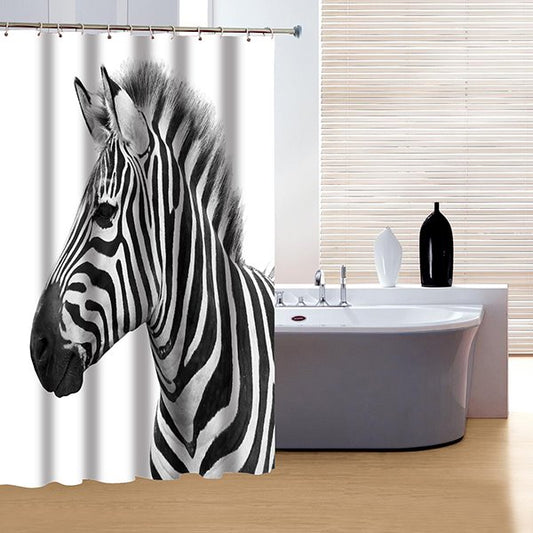 Pretty Concise Zebra Print 3D Shower Curtain