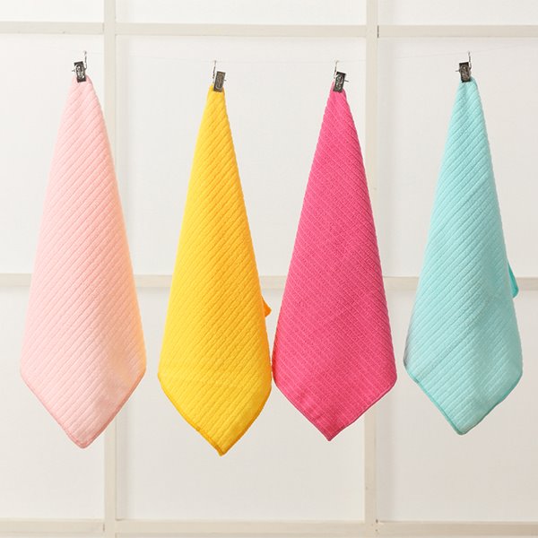 Fashion Concise Solid Color Jacquard Ultrafine Fiber Hand Towel