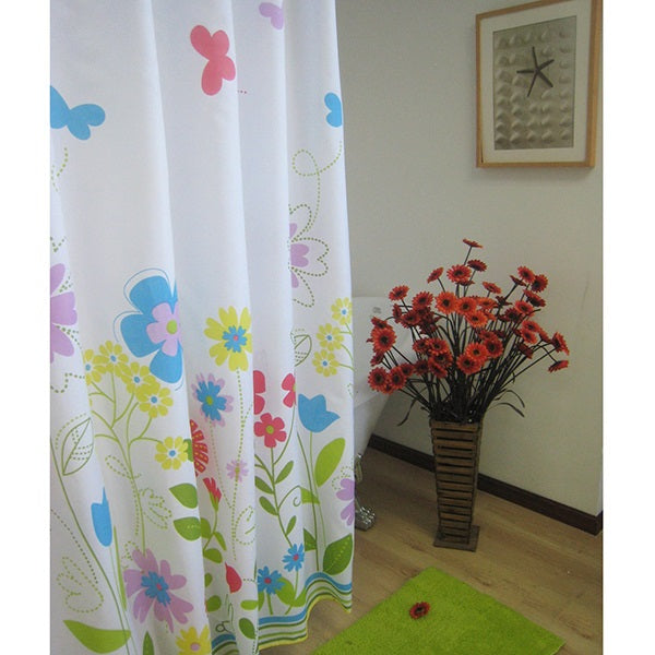 New Arrival Attractive Colorful Flowers Shower Curtain