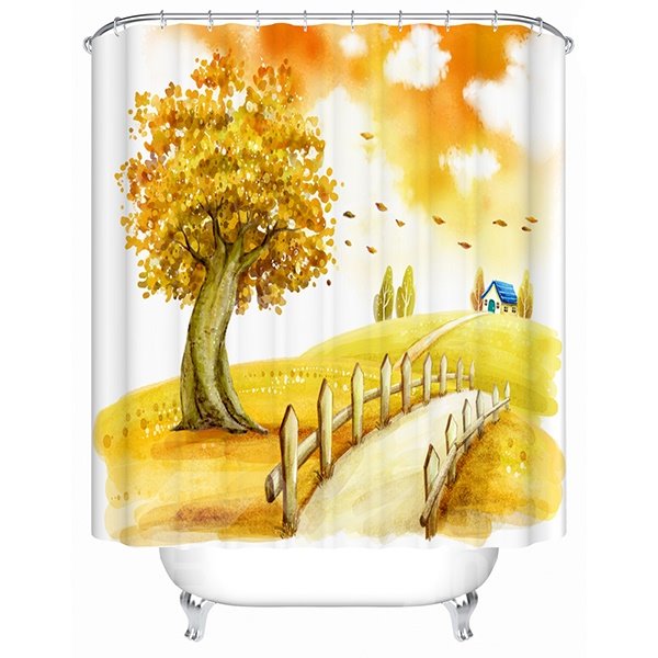 Happy Warm Outdoor View 3D Shower Curtain
