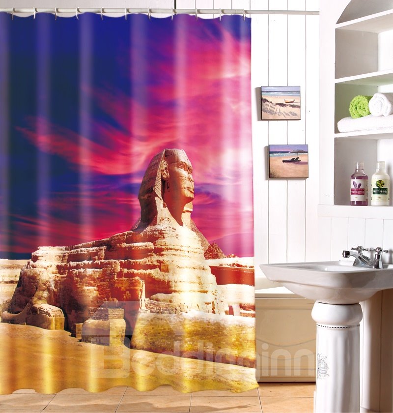 New Arrival Egypt Nile River Pyramid Sphinx Polyester Shower Curtain