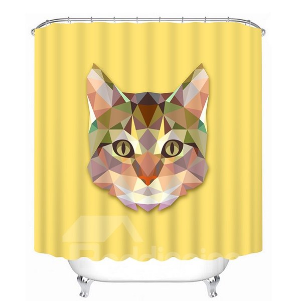 Cortina de ducha de baño 3D con estampado de gato de diseño creativo